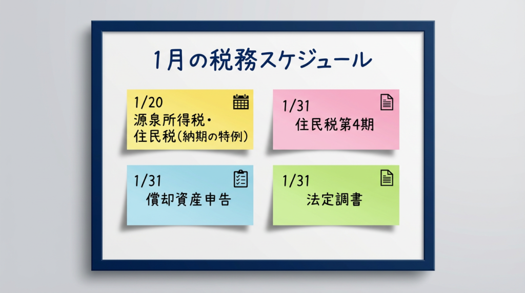 1月の納税スケジュール