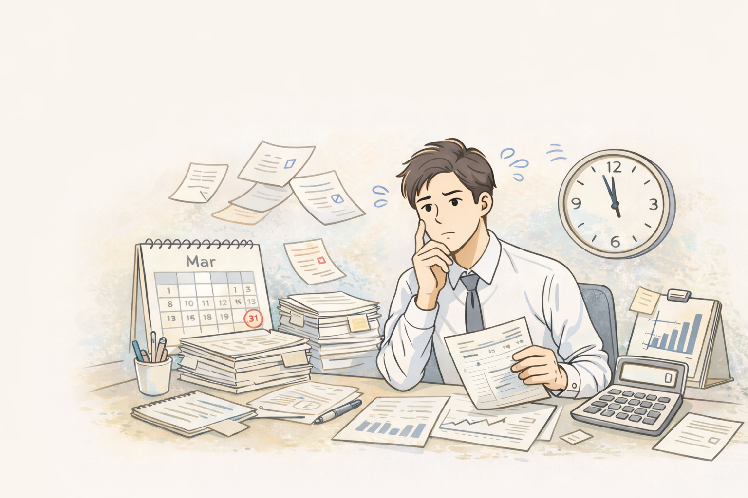 3月決算に慌てる